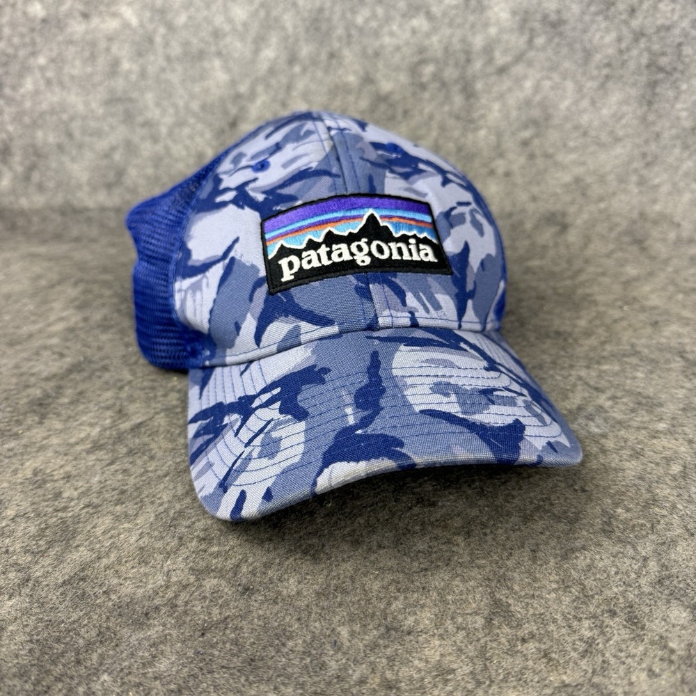 Patagonia Trucker Hat Blue  Camo Snapback Mesh Cap Hat Size:‎ All